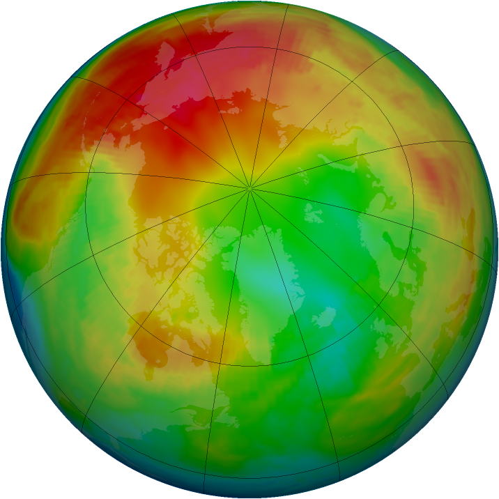 Arctic ozone map for 02 February 1998